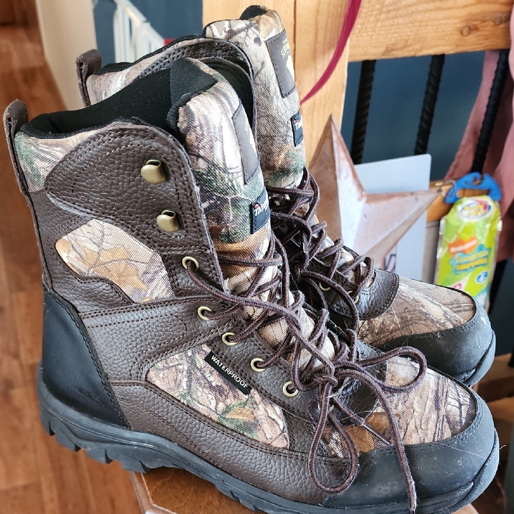 Camo Lace-Up Men's 10 Thinsulate Waterproof Boots